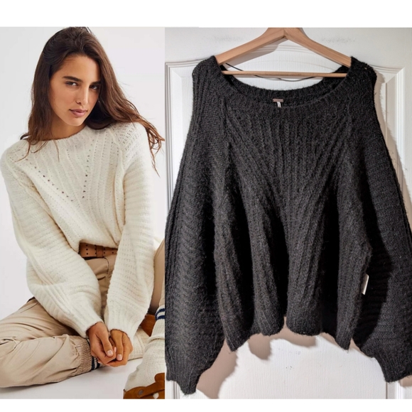 Free People Sweaters - NWT Free People | Carter Pullover In Black